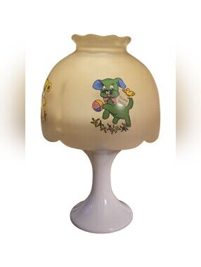 Vintage Westmoreland Glass Fairy Lamp, Teddy Bear, Collectible